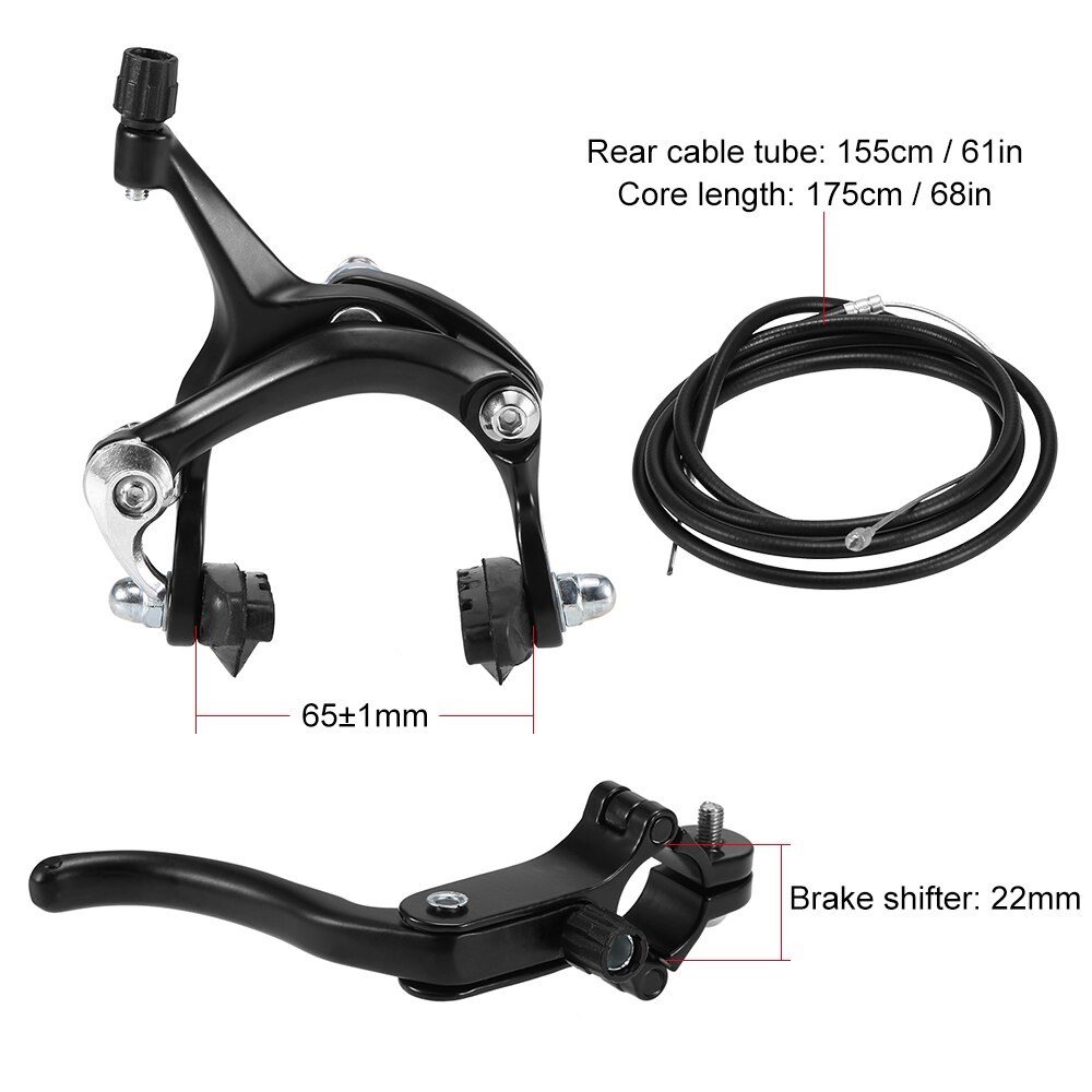 Front / Rear Fixie Bike Brake Kit Road Bike Cruiser Brake Set Bike Caliper Brake Kit Side Pull Brake Set