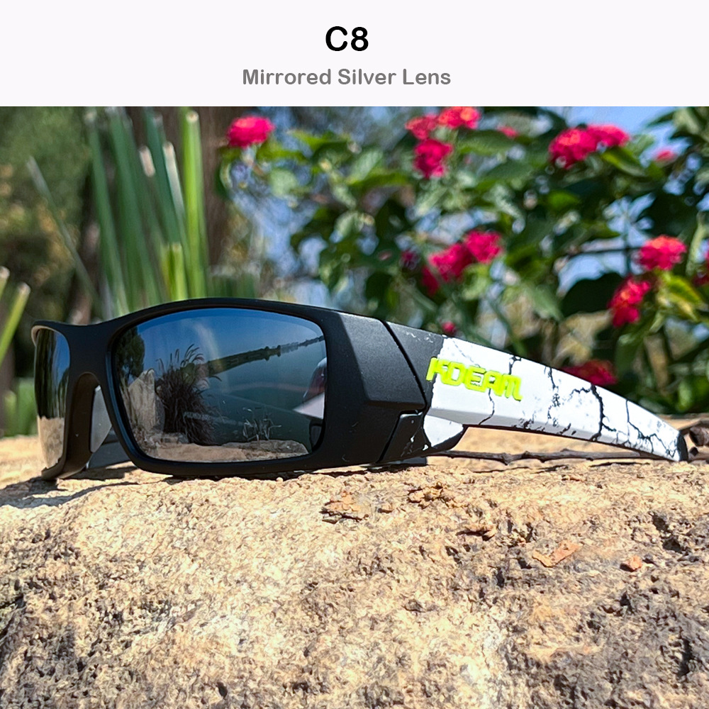KDEAM Women Polarized Sunglasses Men Outdoor Sports Goggles Beach Fishing Sun Glasses Colorful Shades Eyewear UV400: WHITE / GRAY