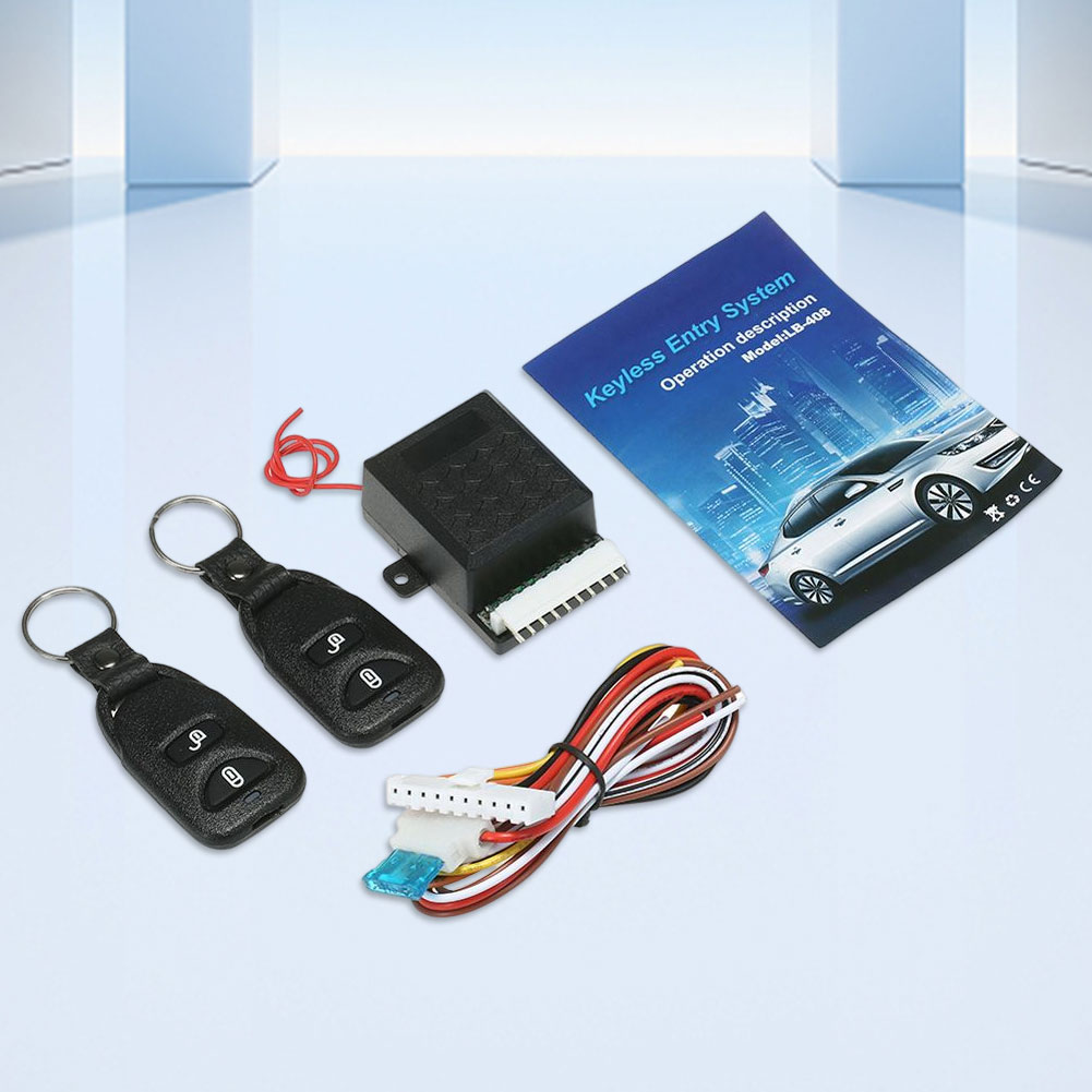 12V Vehicle Keyless Entry System with 2 Remote Control Auto Locking Security Keyless Entry Kit Universal Auto Remote Central Kit