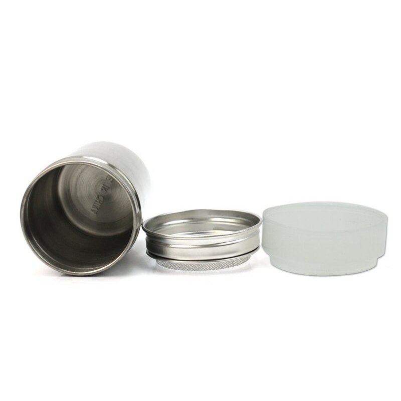 Sølv rustfrit stål mesh rør type støvstof støv salt shaker krydderikrukke
