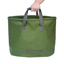 Groene Grote Tuin Bladeren Afval Trash Bag Canvas Camping Herbruikbare Opslag Container Duurzaam Grote Capaciteit Opvouwbare Draagbare