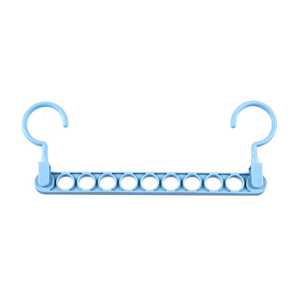 Plastic Nine-hole Magic Clothes Hanger Drying Racks Multi-purpose Home Wardrobe Storage Hangers Storage Rack: Blue