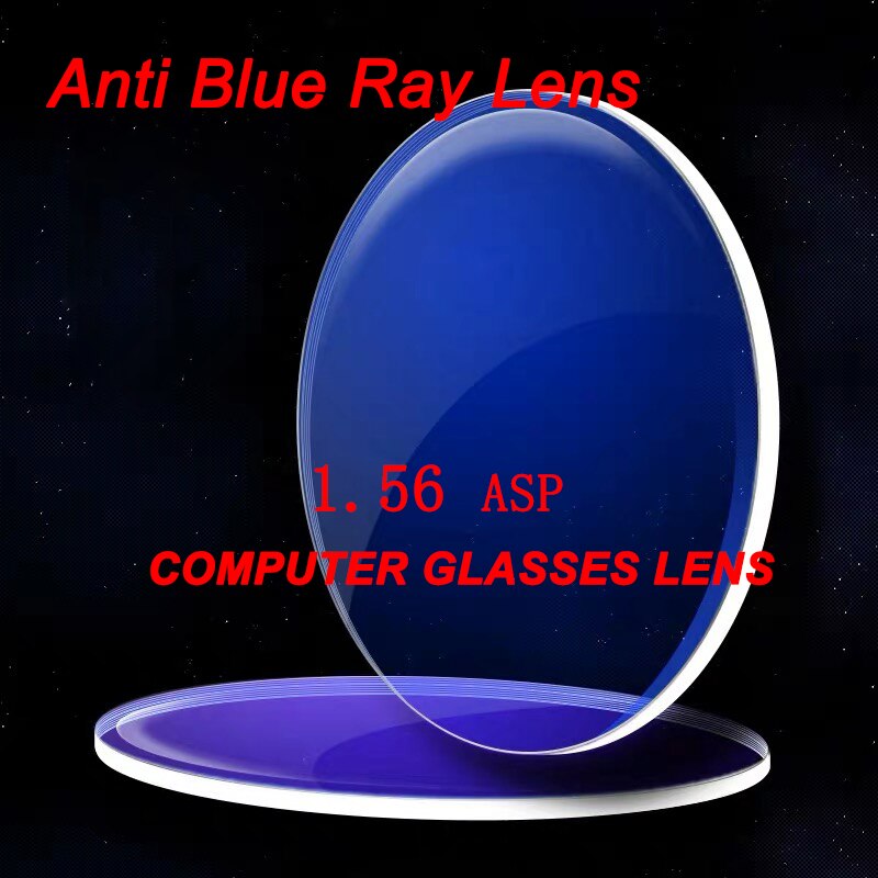1.56 Anti Blue Ray Bijziendheid Lezen Asp Enkele Visie Optische Met Lens Cut En Frame Montage Dienst Computer Lenzen