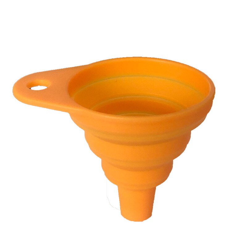 2 PCS Engine Funnel Car Universal Silicone Liquid Funnel Washer Fluid Change Foldable Auto Motorcycle Engine Oil Petrol: 2 pcs Orange