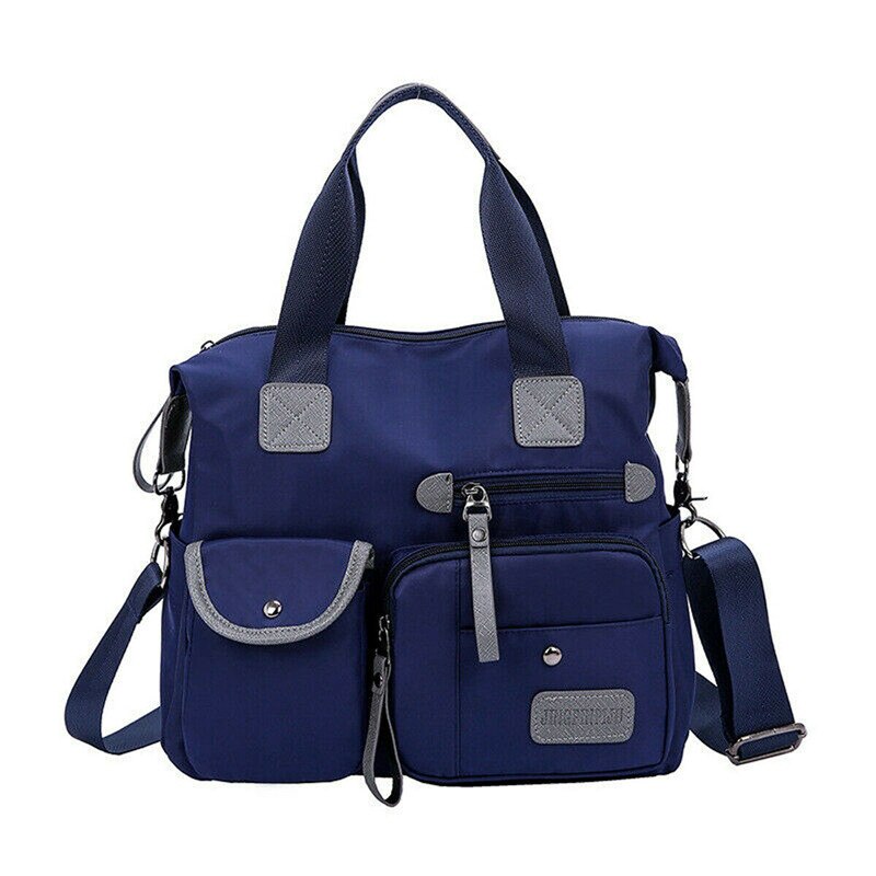 Grote dames multi pocket messenger handtassen crossbody tassen schoudertassen: Blauw