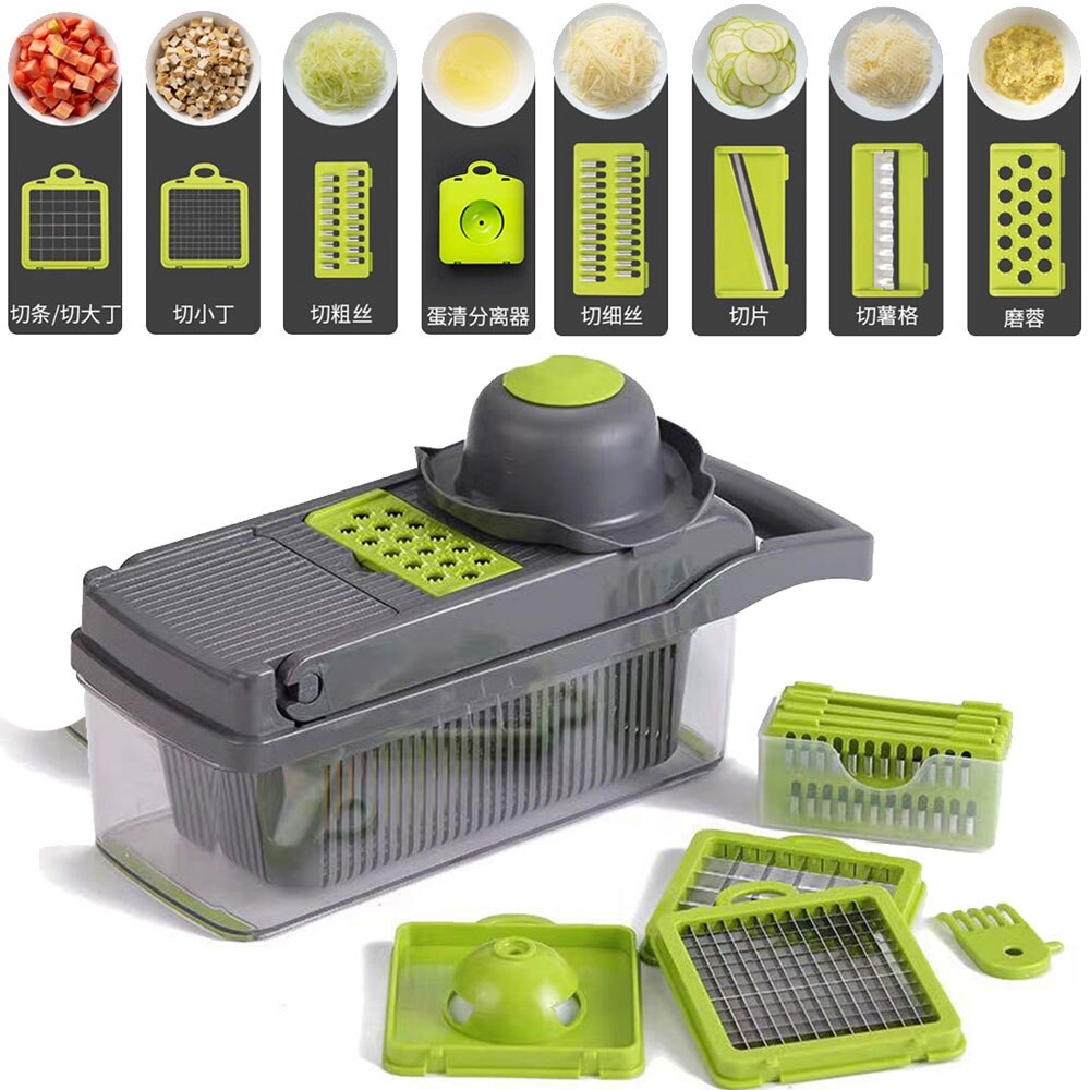 Hachoir à légumes manuel, accessoires de cuisine, râpe multifonctionnelle, tambour, coupe-légumes, Gadgets ménagers, outils, ustensiles: B