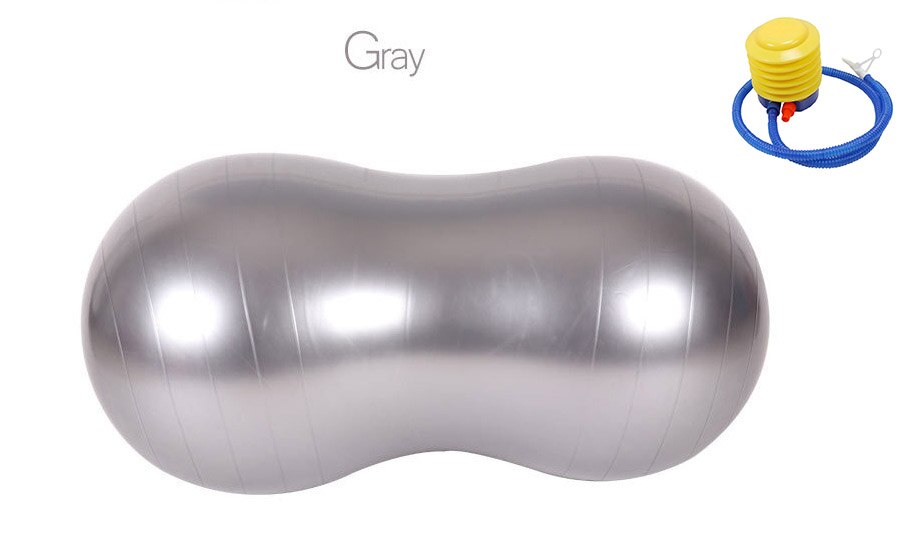 Pelota de Yoga antiexplosión para Pilates, equipo de ejercicio para el hogar, deportes, gimnasio, cacahuete, pelota de Fitness: Gray