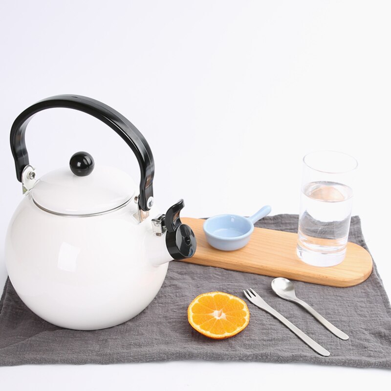 Japanese style thickening porcelain enamel whistle water tea kettle cold kettle Chinese medicine kettle gas cooker household