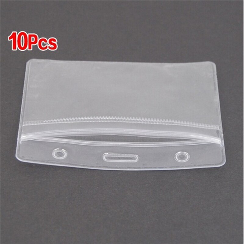 10 Pcs/lot Waterproof Pouches Convenient Clear PVC Exhibition ID Name Badge Card Plastic Pocket Holder Office Supplies 98x80mm