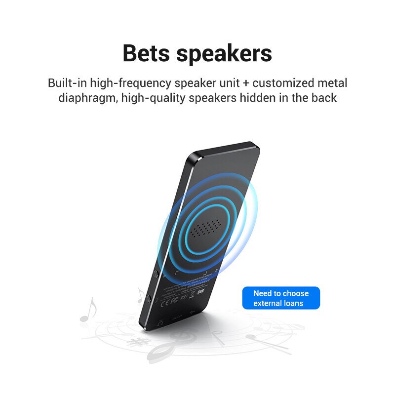 MP3 Player HiFi Lossless Sound Alloy Shell Music Player with E-reading Wireless Bluetooth Connection GK99