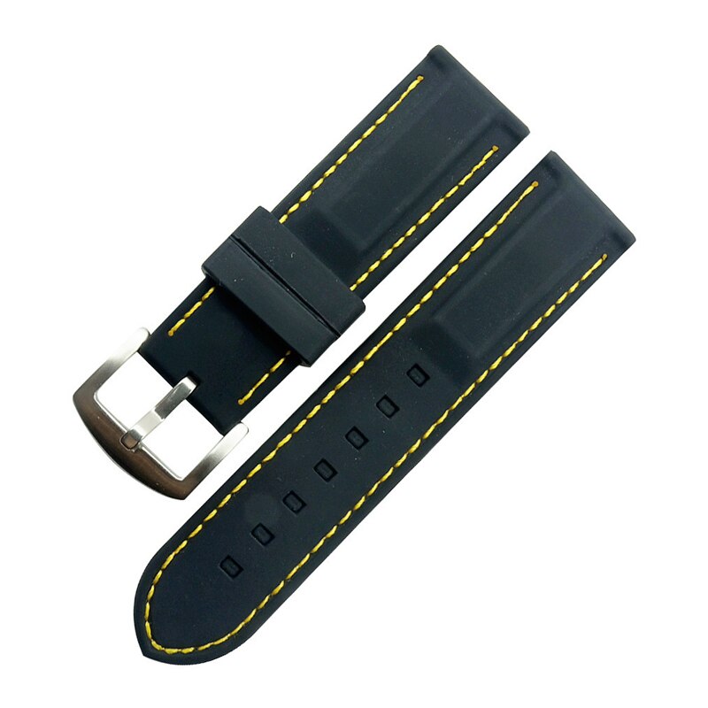 20mm 22mm 24mm 26mm Soft Silicone Watch Strap Belt Waterproof Wristband For Summer Outdoor Sports Watch Bands Accessories: Yellow / 20mm