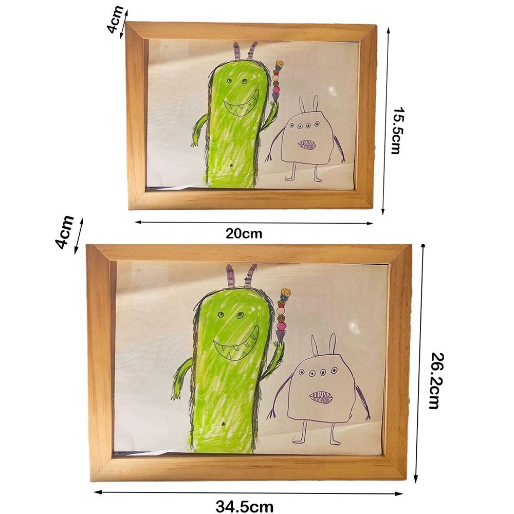 Cadre d'art en bois pour enfants, décoration murale, cartes interchangeables rotatives, présentoir, portraits de famille, cadre photo commémoratif pour enfants