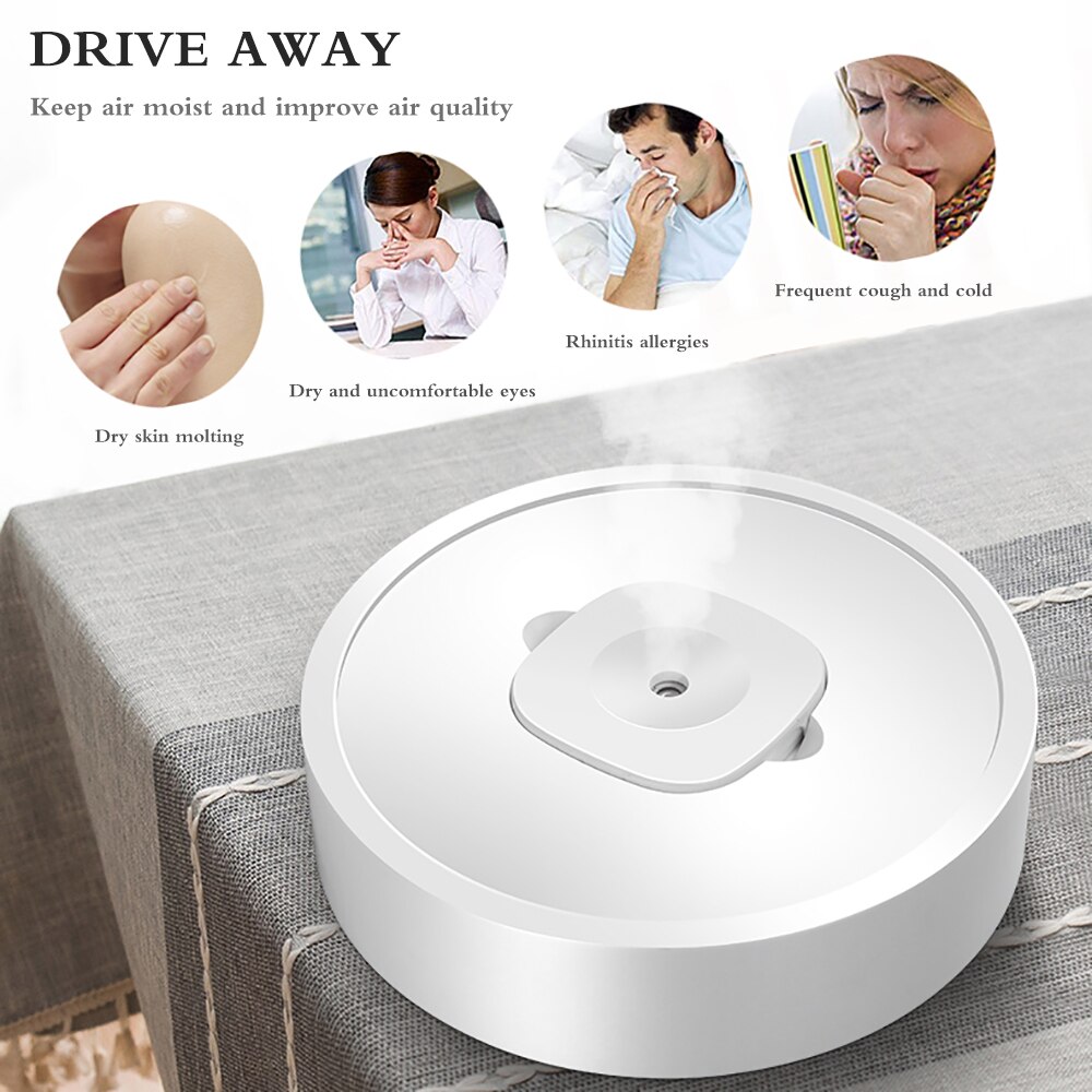 Air Humidifier With UV Disinfection Light Beads Mute Intelligently Movable Cool-Mist Maker Home Car Essential Oil Disinfectant