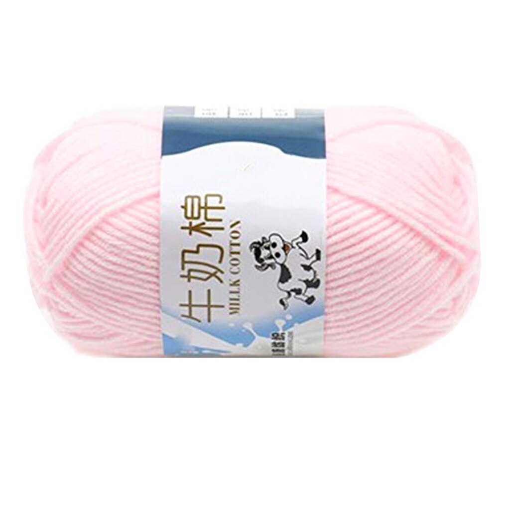 7 Shares Multi Color Cotton Silk Knitting Yarn Soft Warm Baby Yarn For Hand Knitting Thread Supplies: Light pink
