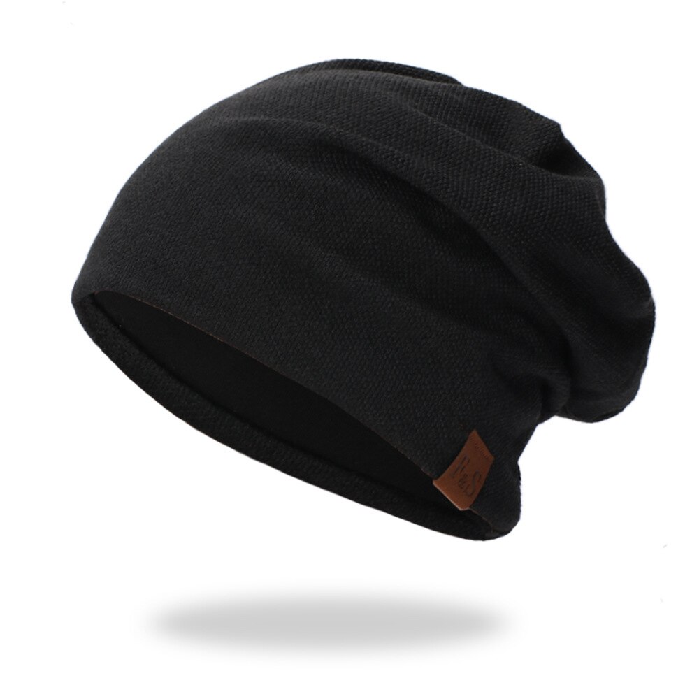 Motorkap Hoed Voor Mannen En Vrouwen Herfst Gebreide Effen Kleur Lente Toevallige Zachte Tulband Hoeden Hip Hop: black