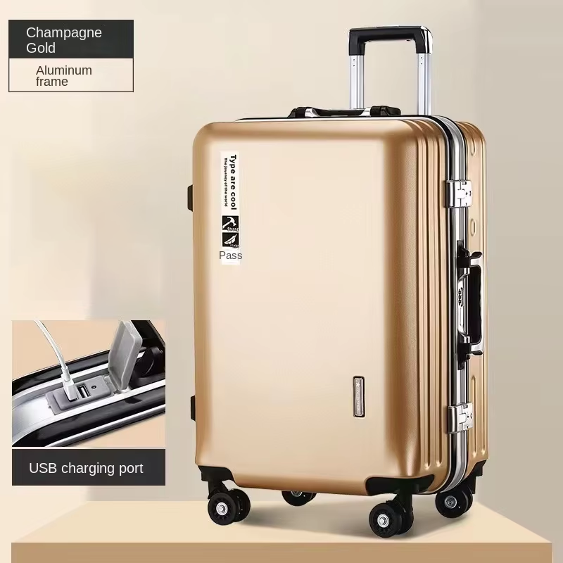 20 22 24 28 inch koffers op wielen Aluminium frame Handbagage Trip Cabine Trolley Reistas Wachtwoordslot Rits: Army Green / 20"