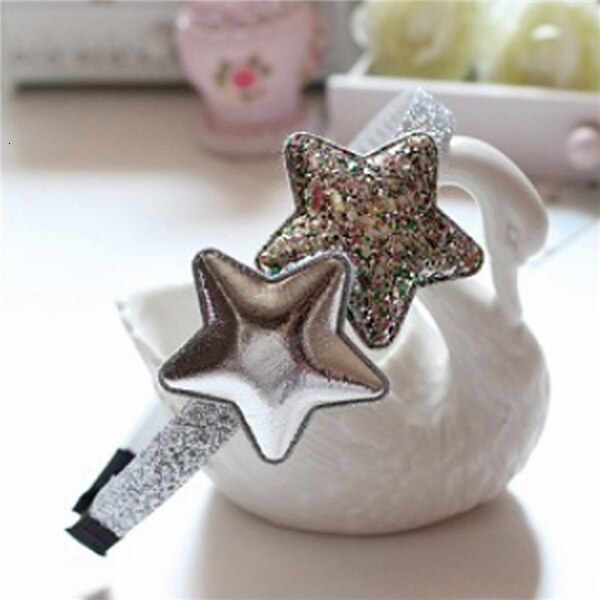 Children Headband Party Kids Pink Gold Crown Hair Band Star Girls Silver Heart Sequin PU Handmade Hair accessories: 7