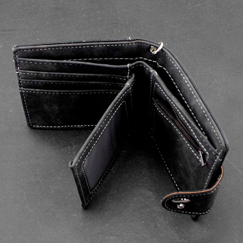 Biker cowboy heren casual jeans portemonnee met drukknopen en anti-verlies broekketting