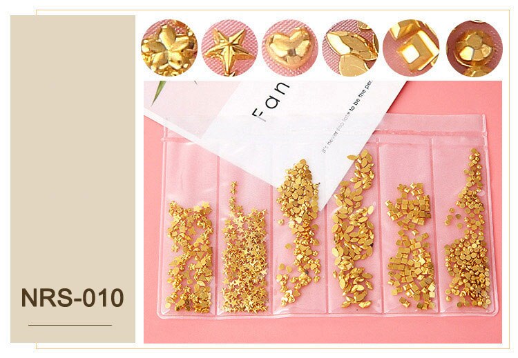 1 paquete mezclado 3D DIY oro hueco Metal remache de diamantes de imitación decoración de Arte de uñas perla DIY tacos de manicura Accesorios: 010