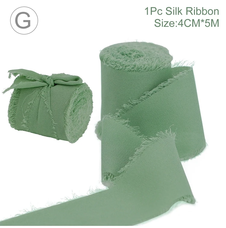 DIY randen chiffon zijdeachtige linten bruiloft uitnodiging boeket stof 4cmx5m kerstversiering cadeauverpakking: Antiek Zilver