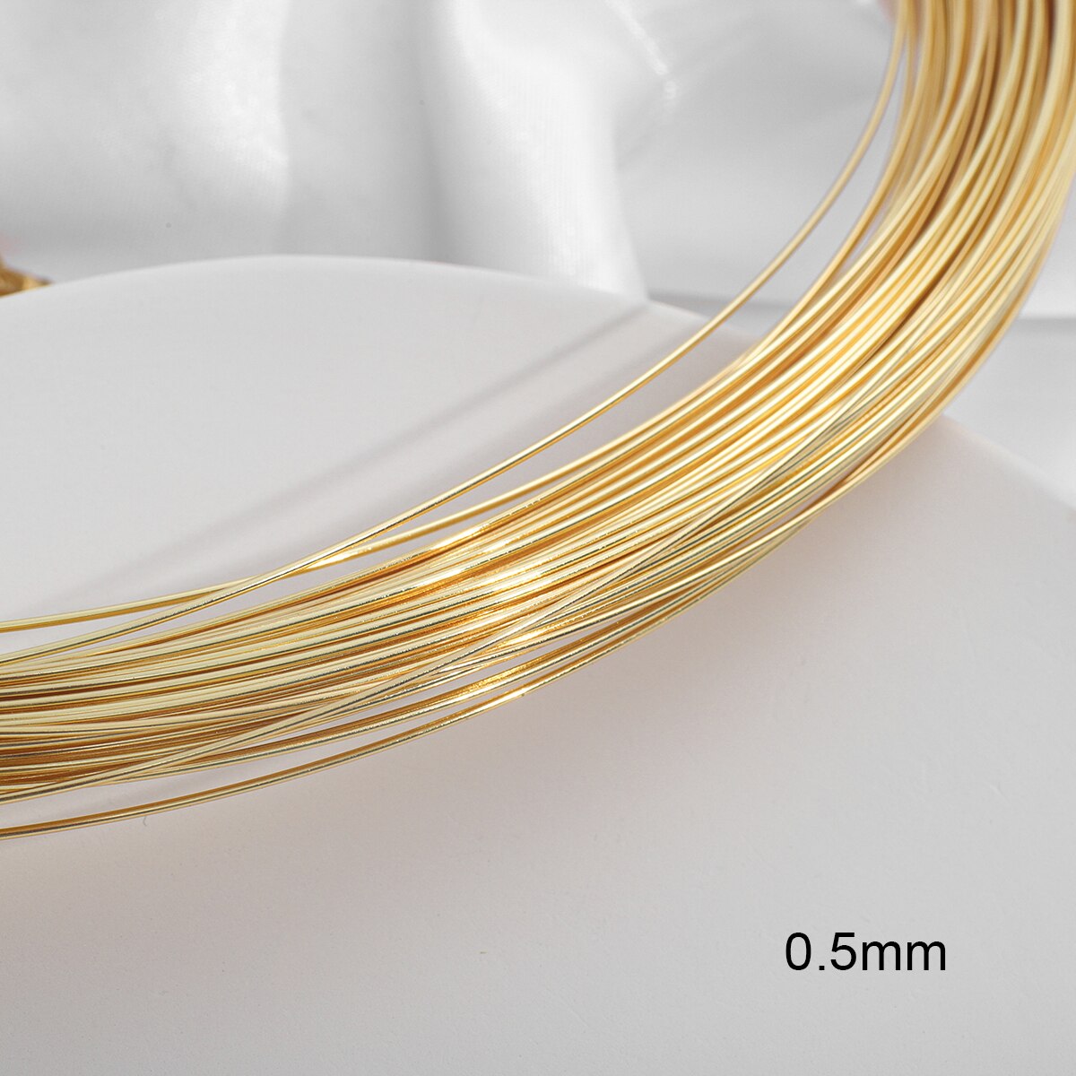 1Meter 18KGold Plating Copper Beading Wire Cord String for Diy Winding Necklace Bracelet Jewelry Finding Craft Making Accessory: style1 0.5mm
