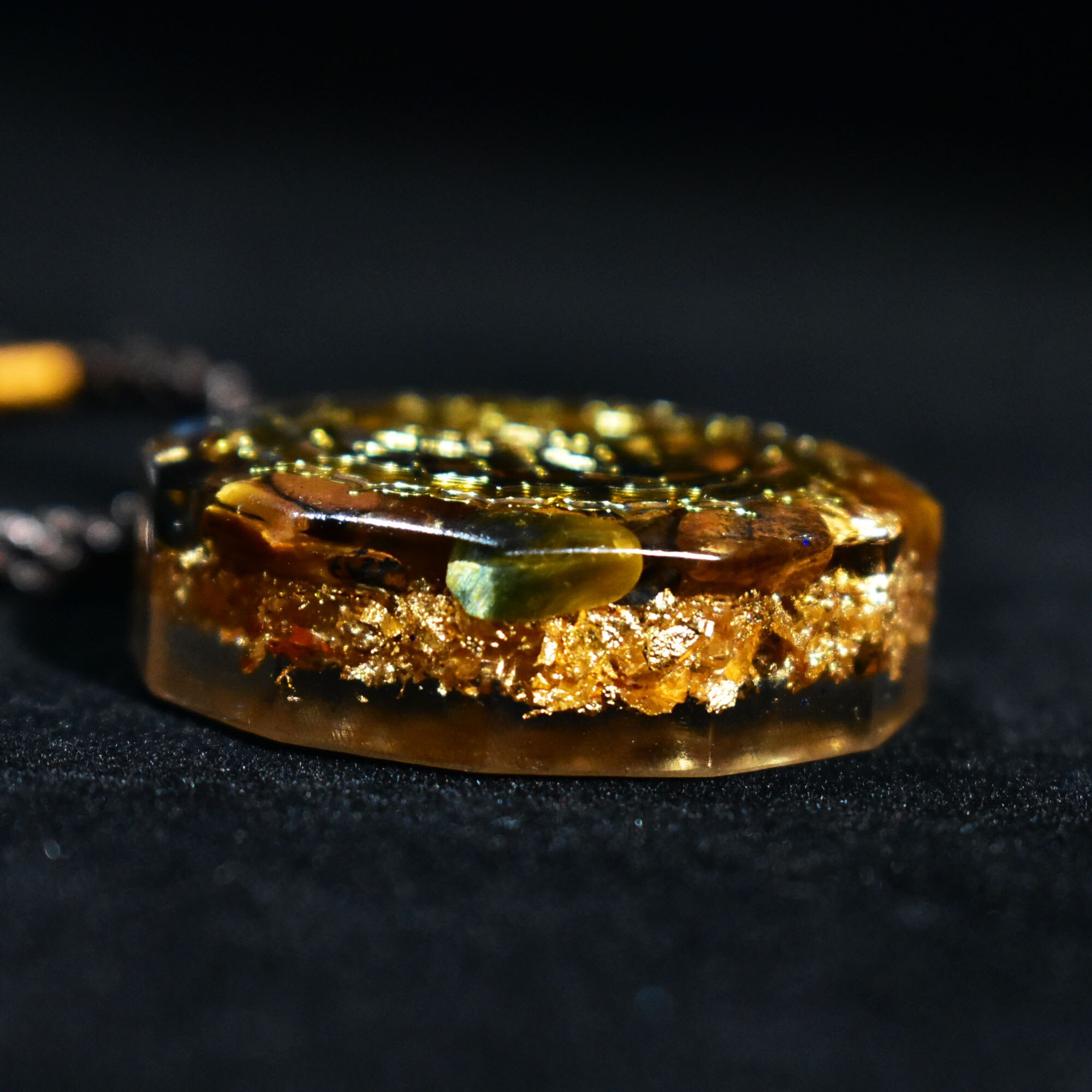 Orgonite Ketting Sri Yantra Hanger Heilige Geometrie Tiger Eye Energie Ketting Voor Vrouwen Mannen Sieraden