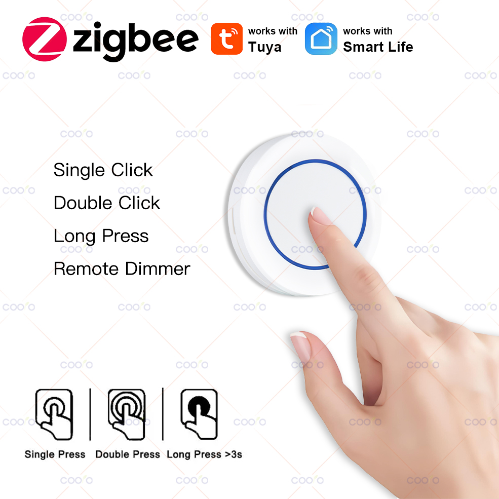 Tuya ZigBee-botón inalámbrico, mando a distancia manual, controlador de interruptor de escena, dispositivo de Control de aplicación de automatización alimentado por batería