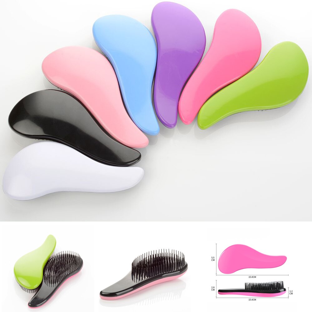 Mango de cepillo mágico antiestático para el pelo peine para desenredar, ducha, electrochapado, peine de masaje, utensilio de peluquería