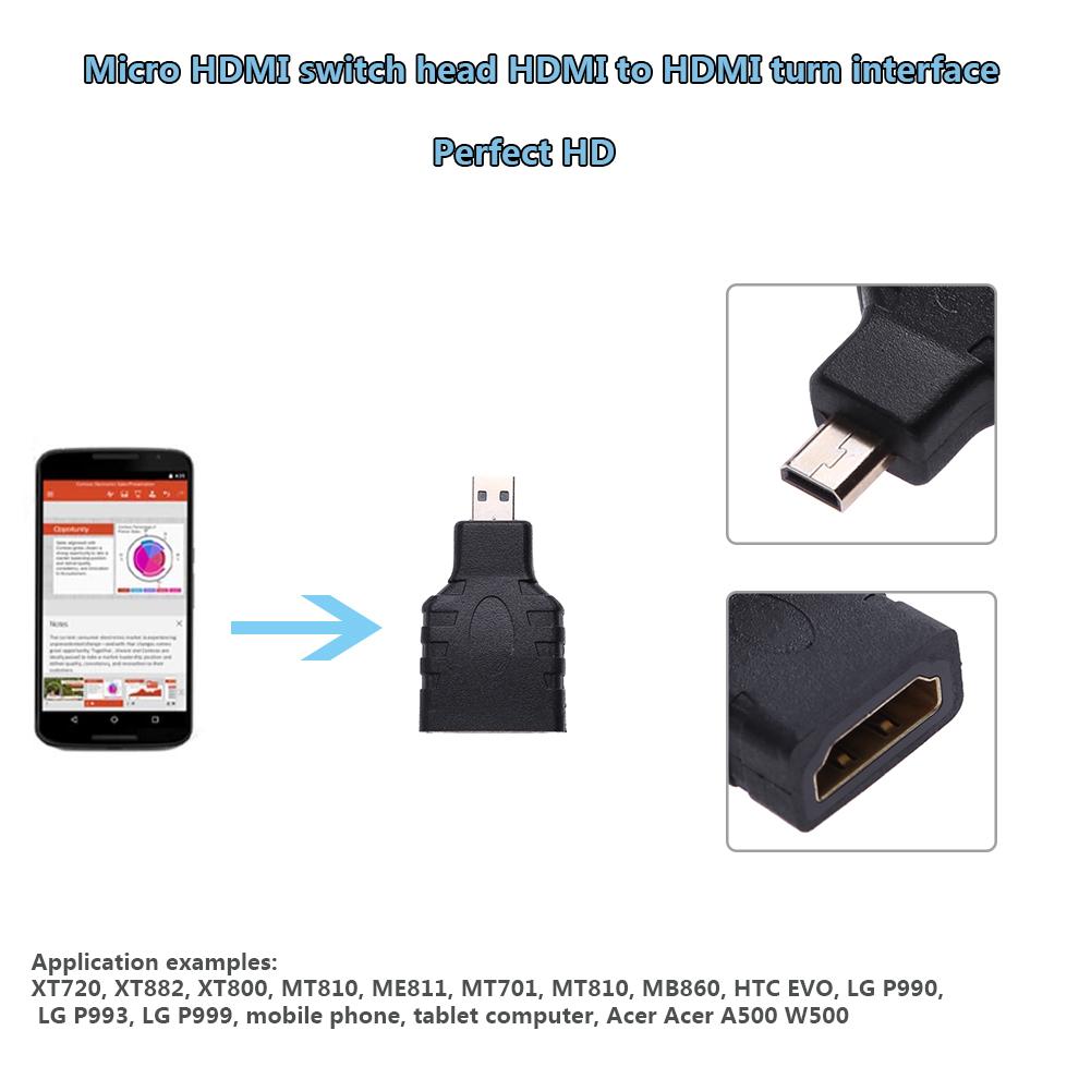 Convertitore connettore adattatore maschio compatibile Micro HDMI femmina a HDMI per telefono Tablet Android TV