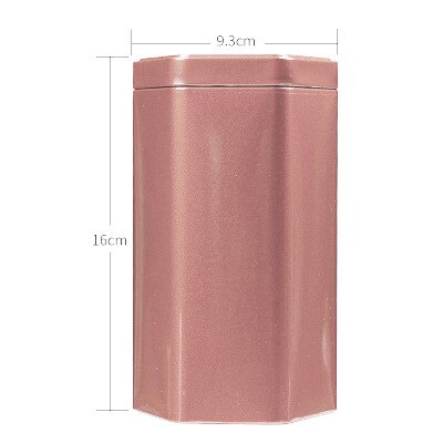 Tea Tin Can Hexagonal Tinplate Frosted Packaging Tin Can Universal Black Tea Pu'er Small Green Tangerine Tin Can: gold