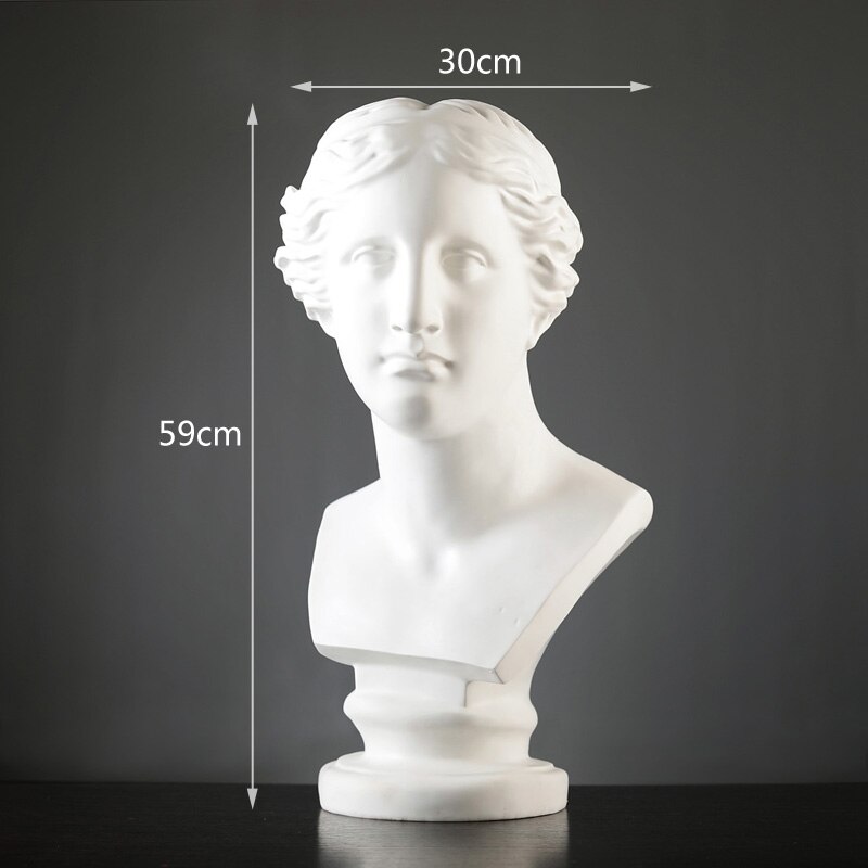 Statue de tête de personnage en plâtre, décoration douce pour maison, modèle de chambre, ornement de bureau à la