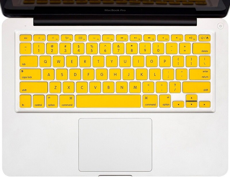 Siliconen Toetsenbord Cover Voor Apple Macbook pro 13 "13.3'' A1278 Unibody MC700 MC724 tot late 13.3 inch ONS: yellow