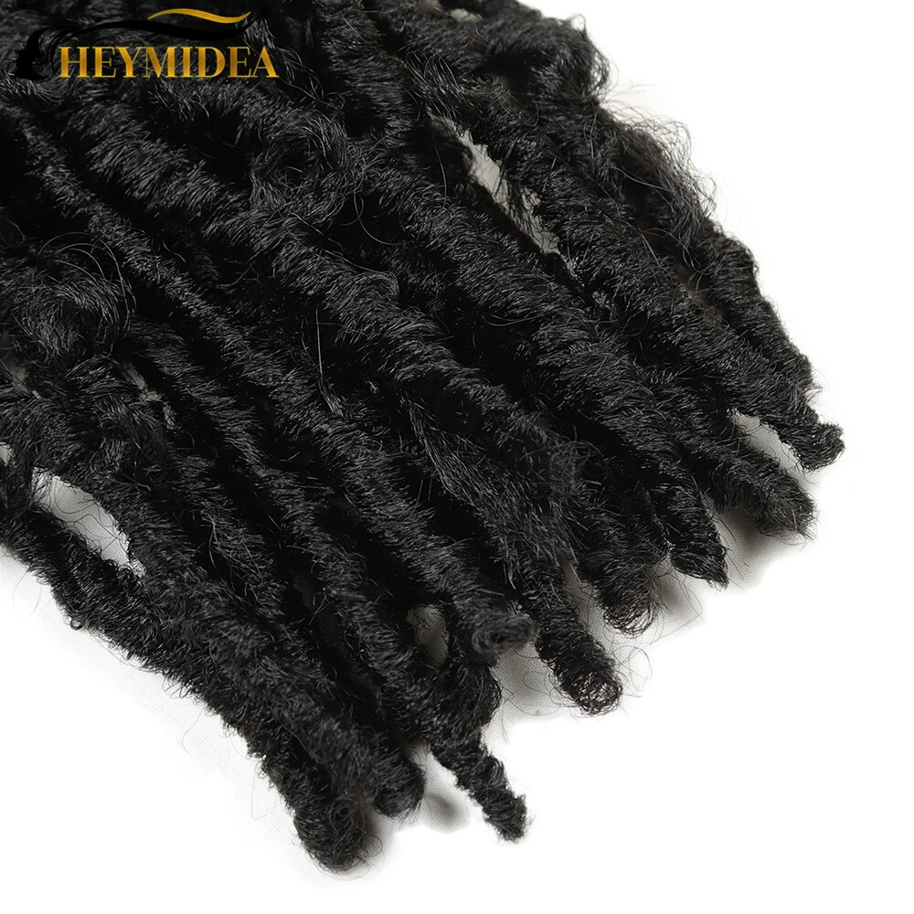 12Inch Synthetic Hair Distressed Faux Locs Crochet Braids Butter Black Fly Extensions For African Women HeyMidea