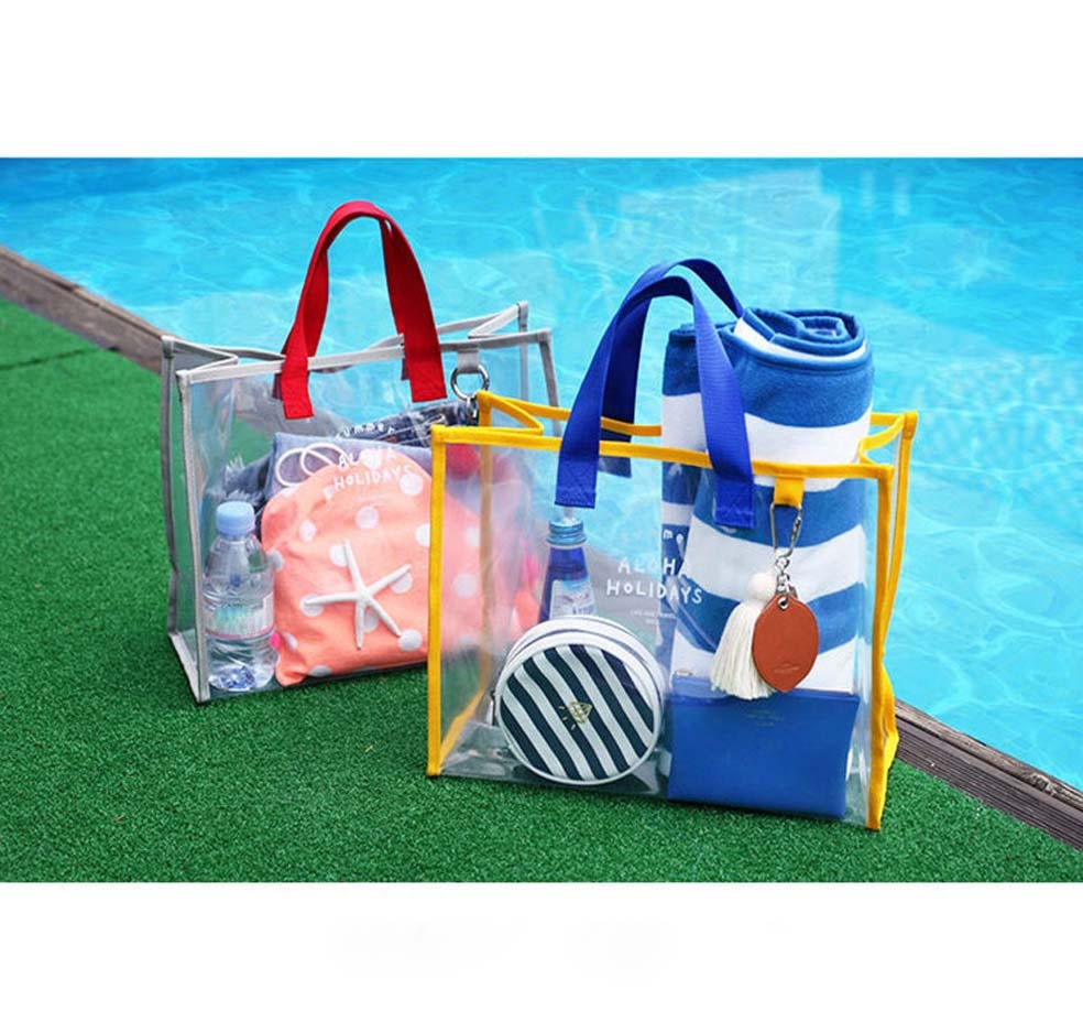 Spring Summer Fresh Summer Transparent PVC Swimming Bag Outdoor Travel Beach Travel climbing Handbag #YY