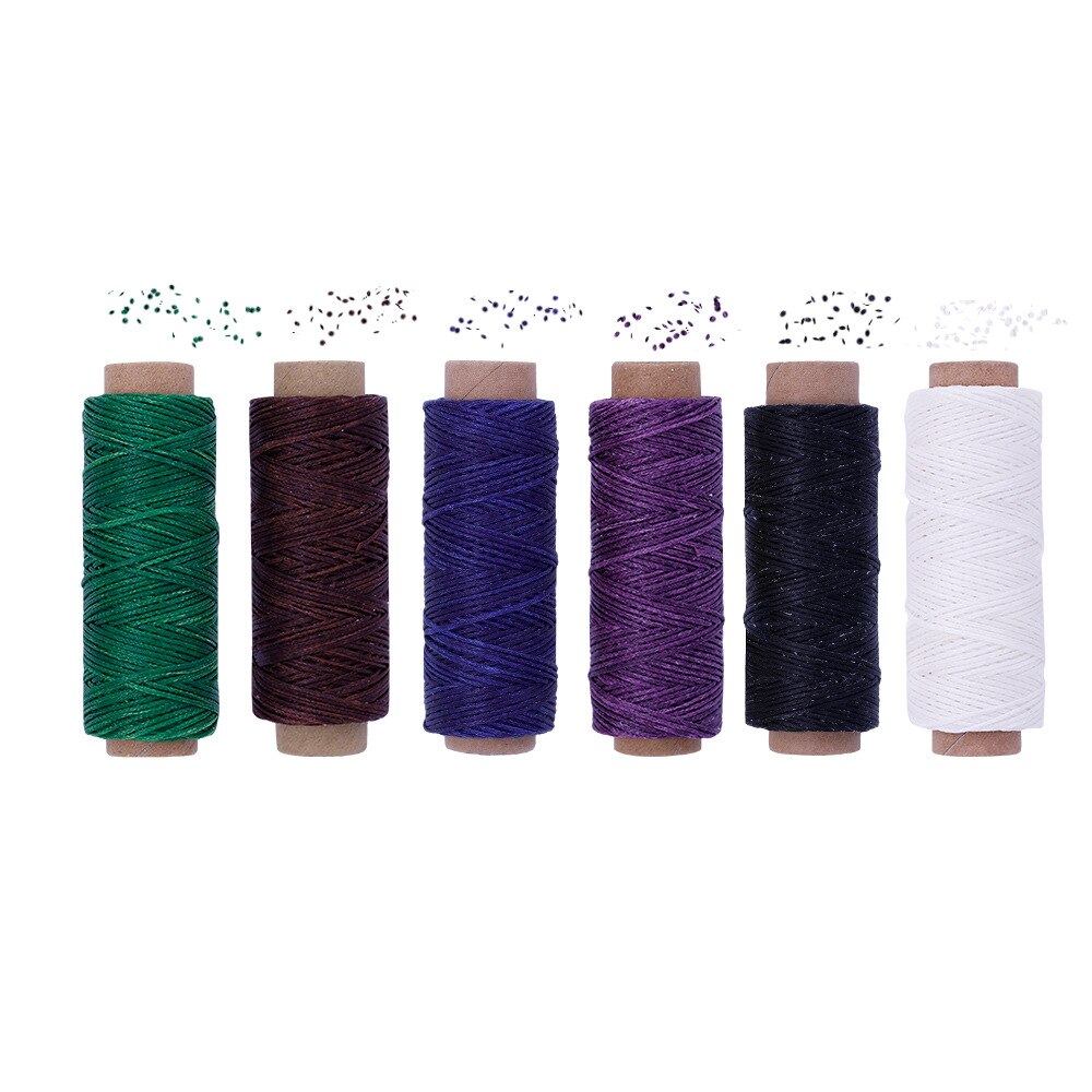 Hilos de cera para costura de cuero, 12 Uds., 50M, 150D, manualidades, costura a mano, hilo para reparación artesanal, herramientas de costura de zapatos