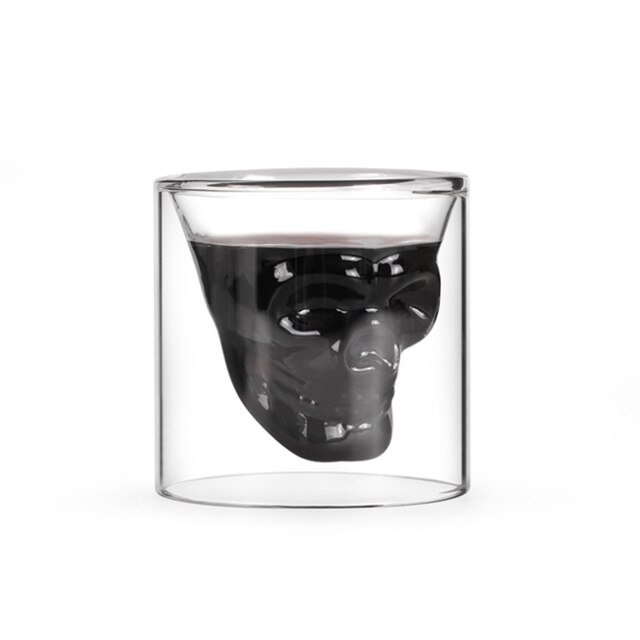 Conjunto de botellas de calavera con forma de globo, botella tipo globo, mapa, vino, botella de whisky de cristal, Cráneo, cristal, cristal, transparente, 850ML: A