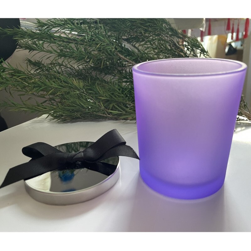 Taza vacía para hacer velas, material de fabricación de jarra de vela con cubierta de hierro, bowknot, de mano, velas de cera de soja