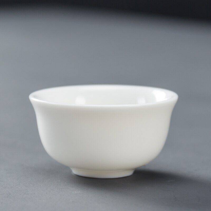 Dehua White Porcelain Teacup Chinese Handmade Ceramic Tea Set Teacup Master Cup Tea Bowl Drinkware Portable Personal Single Cup: B--35ml
