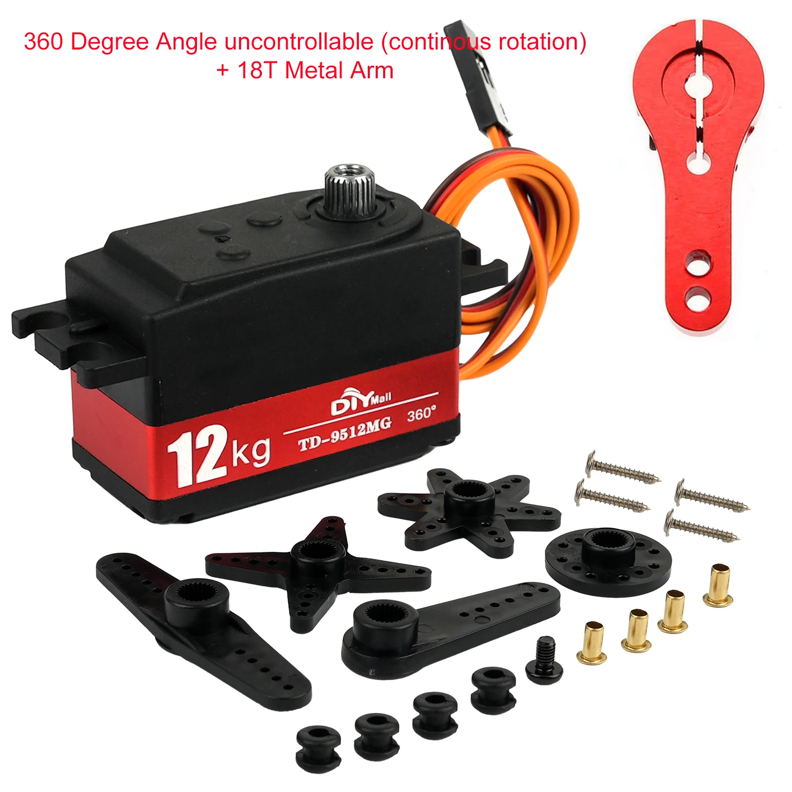 Servo numérique semi-métal TD-9512MG, 12KG, 4.8v-7.4v, mécanisme de direction 180/270/360 degrés pour voiture RC 1:8 1:10, voitures à dérive, coureur plat: Marron