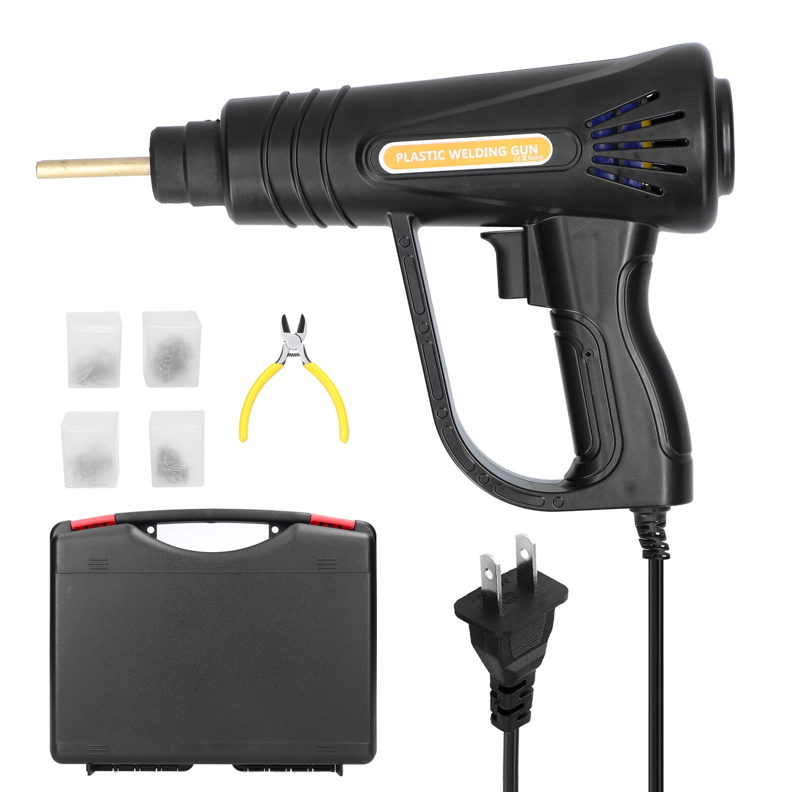 70W Handheld Plastics Welding Machine Panel Crack Repairs Kit Thermal Cutting Stapler Plastics Hole Repairing Tool Set