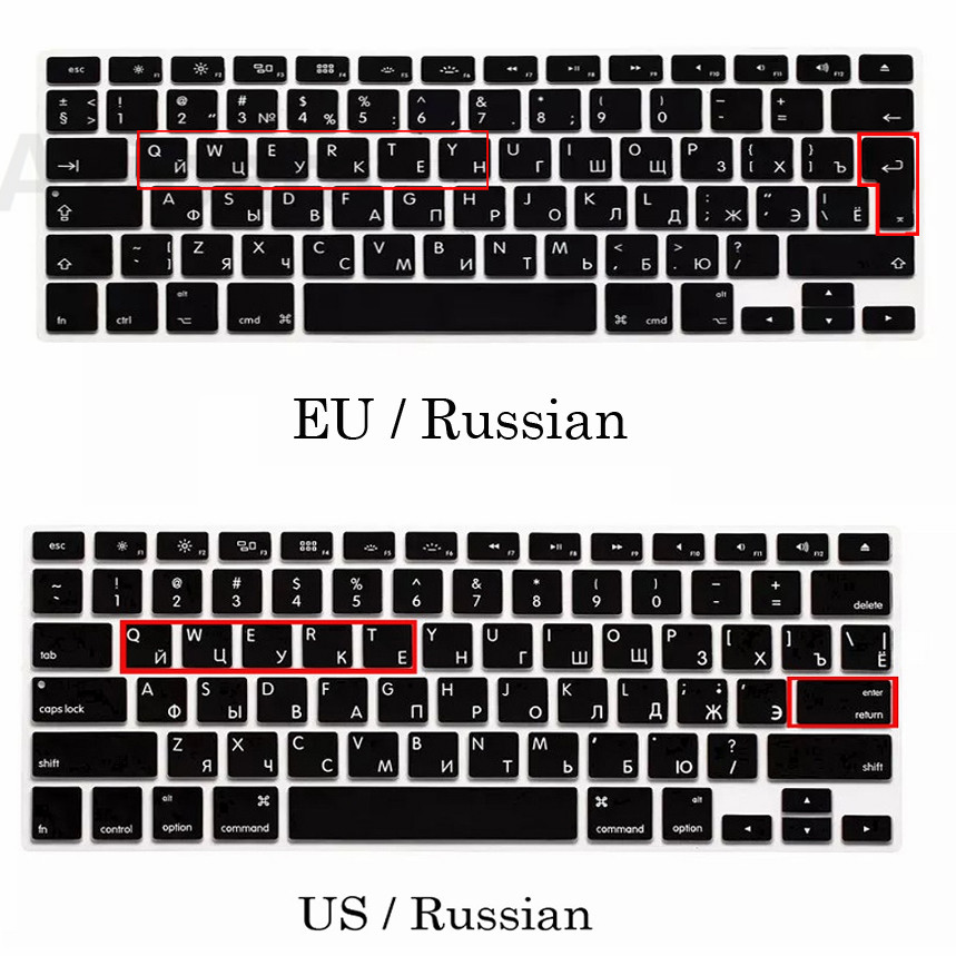 Coque de clavier en silicone souple EU/US pour Macbook Pro 13 Pro 15 CDROM A1278 A1286, EU/US/russe