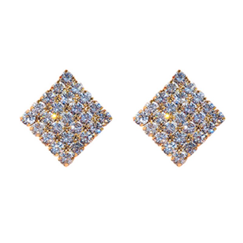 Super large Square Shining Women Full Rhinestone Jewellery Earrings Geometry Crystal Valentine&#39;s Day