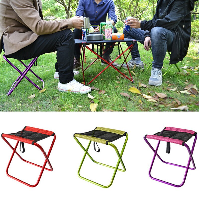 Outdoor Klapstoelen Licht Vissen Lokken Camping Barbecue Opgesteld Schets Ademend Mesh Vouwen Kruk Met Zak