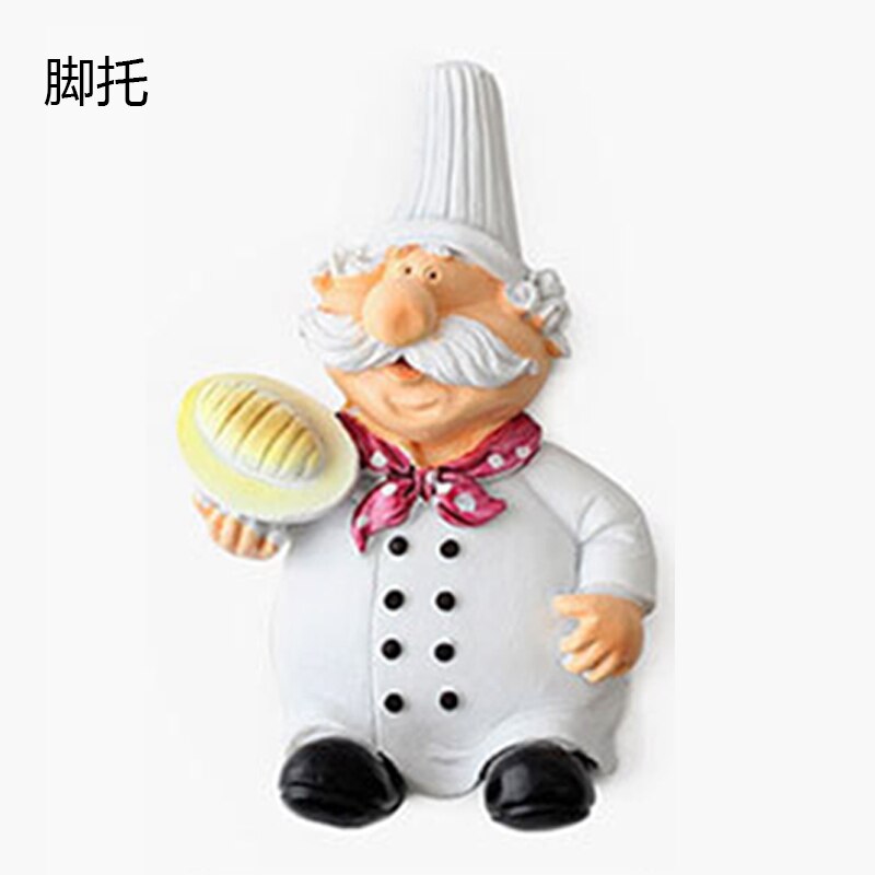 Cartoon Chef Plug Holder Power Cord Socket Hanger Organizer Wall Hanging Hook Resin Kitchen Hooks Gadgets Self Adhesive: Foot
