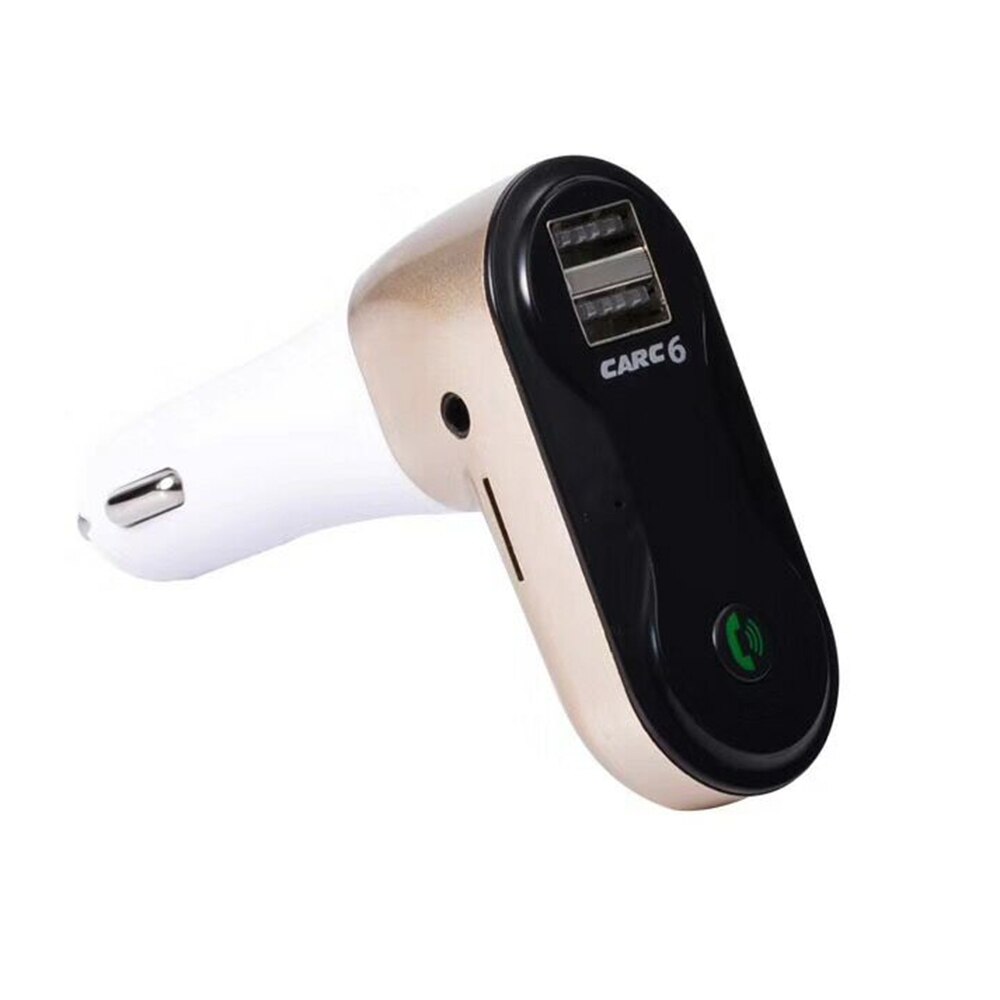 Jinserta Handsfree Draadloze Bluetooth Fm-zender + Aux Modulator Carkit MP3 Speler Tf Sd Usb Lcd Auto Accessoires: Goud