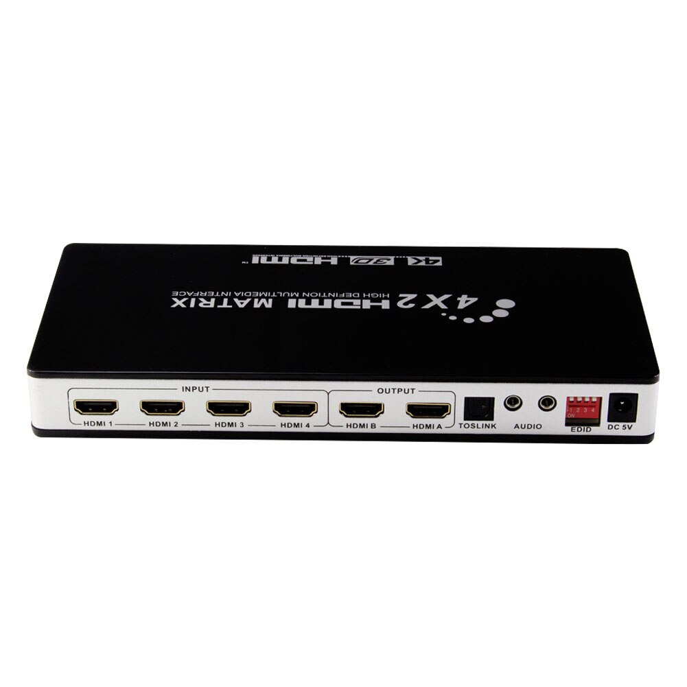 4K 3D 4X2 Video Converter Om Tv Arc Hdmi Vergulde Interface Av Ontvanger Optische Poort Splitter aluminium Matrix Switcher
