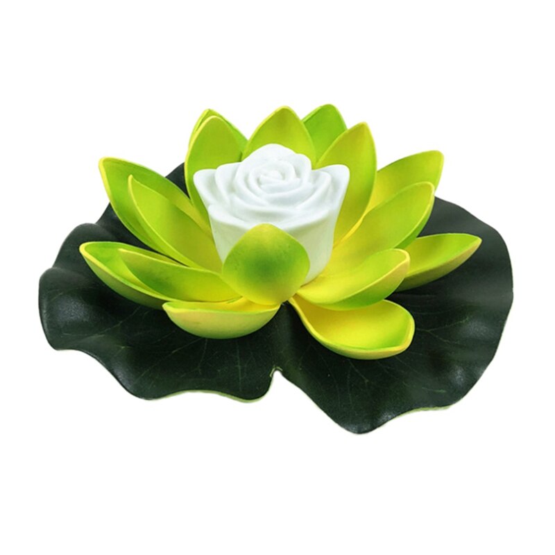 Lotus Flower Shape Pond Lantern Light Floating Led Festival Outdoor Solar Powered Waterproof Garden Decorative Lighting Lamp: L / G