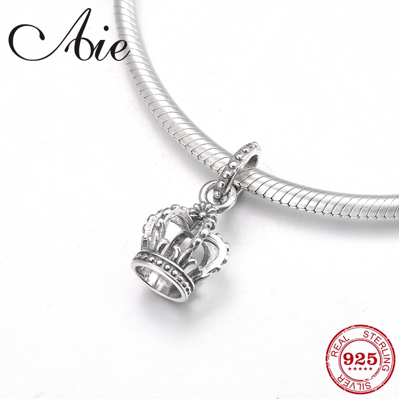 luxe impérial couronne 925 en argent Sterling fine pendentif perles ajustement Original européen Bracelet à breloques fabrication de bijoux