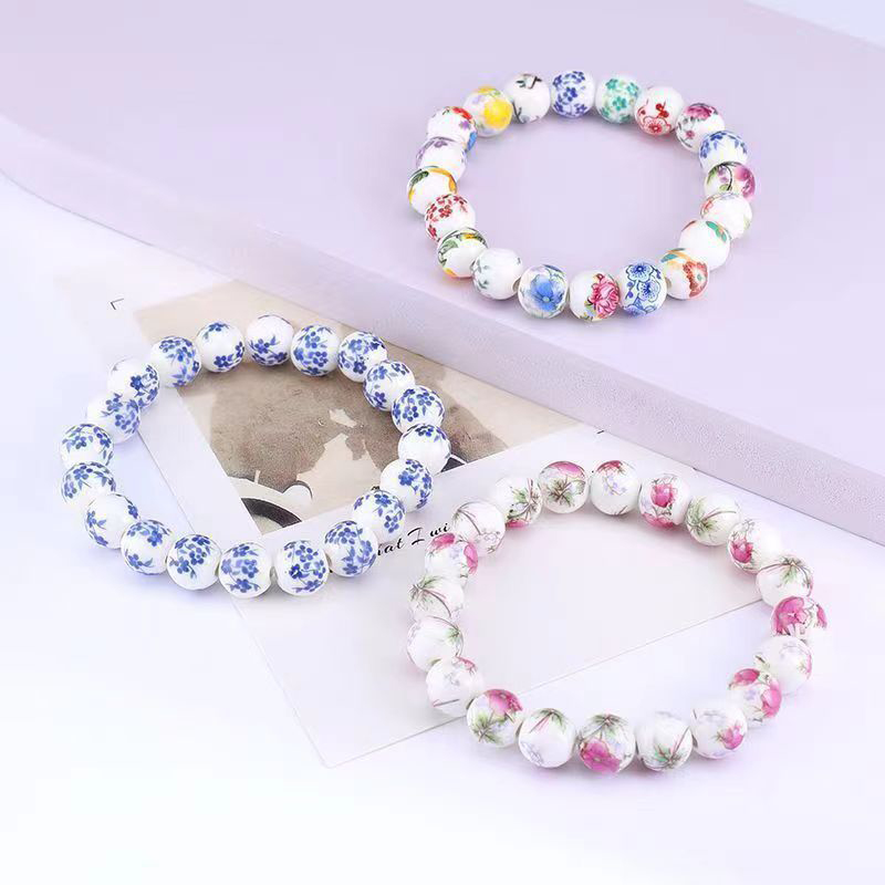 Blue And White Porcelain Ceramic Bead Bracelet - Ethnic Style DIY Handcrafted Accessories For National Style Jewelry