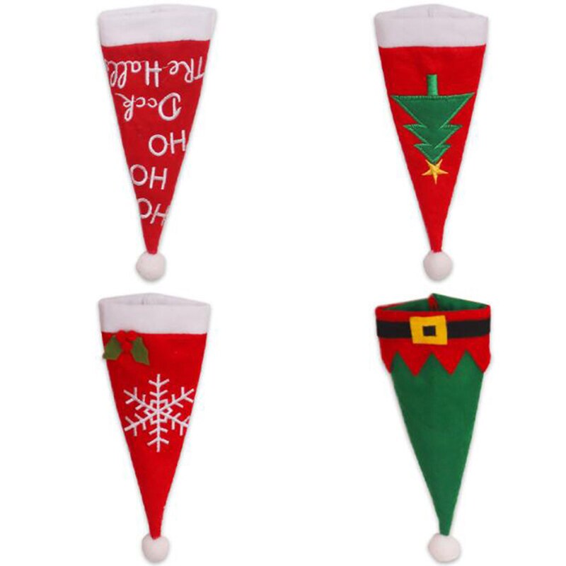 Kerst Decoratieve Kerst Hoed Voor Servies Bestek Houder Tas Tafeldecoraties Etentje Thuis